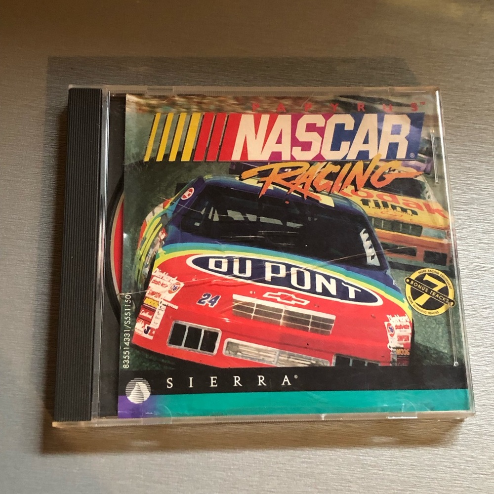 9244 Vintage PC Game NASCAR Racing Papyrus Sierra CD-ROM 1996 Case has cracks